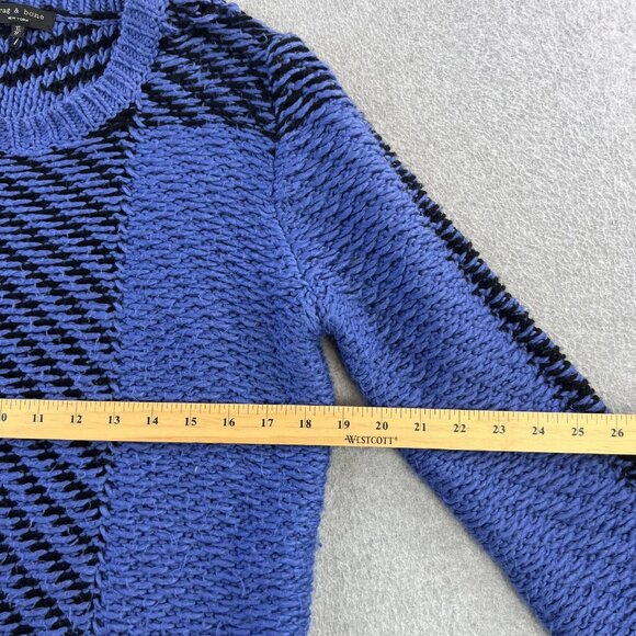 Rag & Bone Sweater Womens XS Textured Patchwork Knit Pullover Wool Blend - Picture 3 of 11